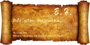 Bügler Hajnalka névjegykártya